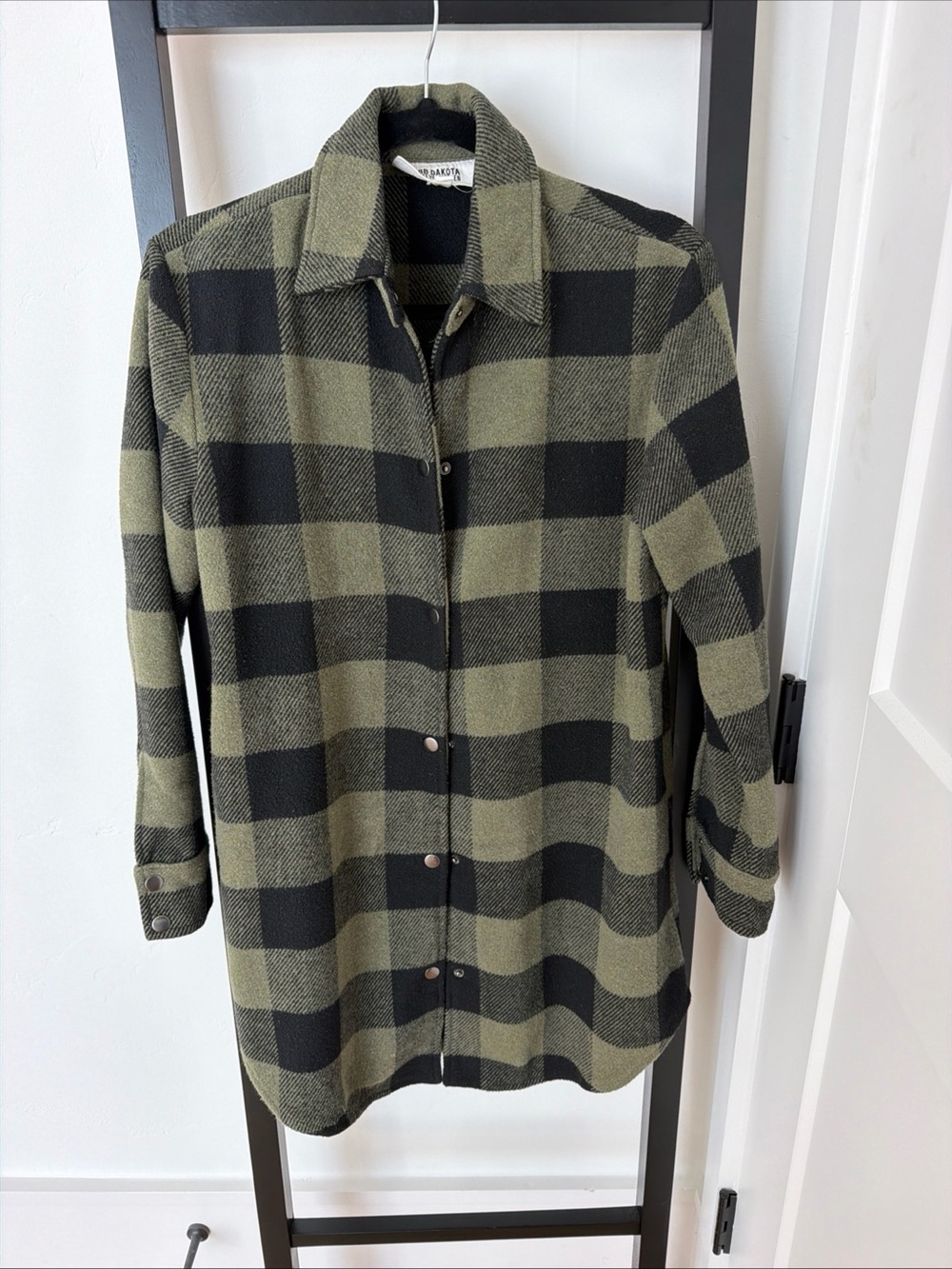 BB Dakota Olive Green and Black Buffalo Check Utility Jacket